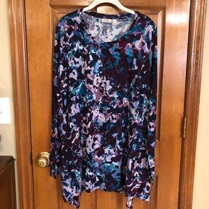 LOGO Knit Top with Handkerchief Hem -Pink Combo XL